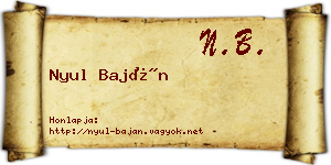 Nyul Baján névjegykártya